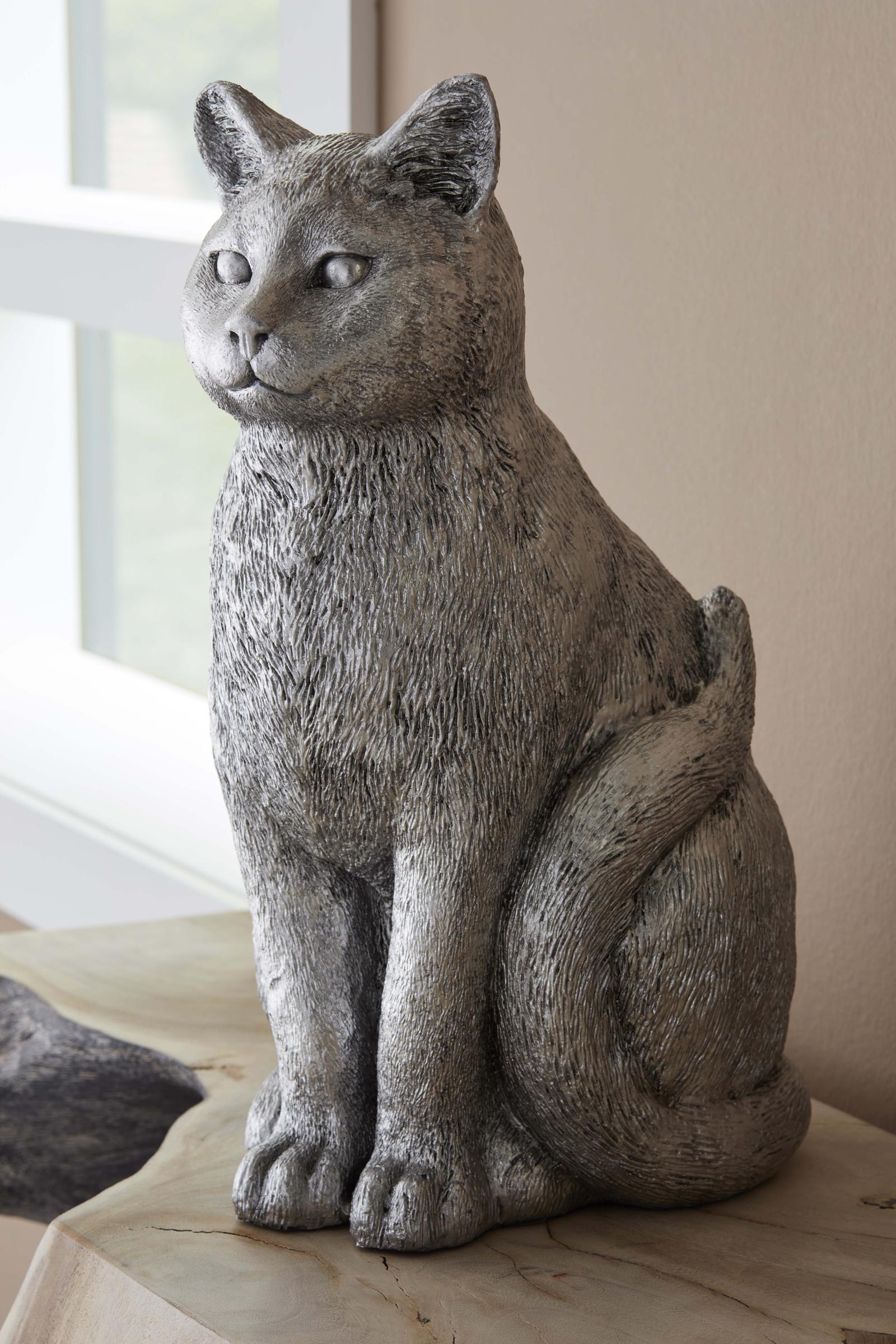 Phillips Collection Home Decor Phillips Collection Cat Sitting Sculpture, Silver Leaf