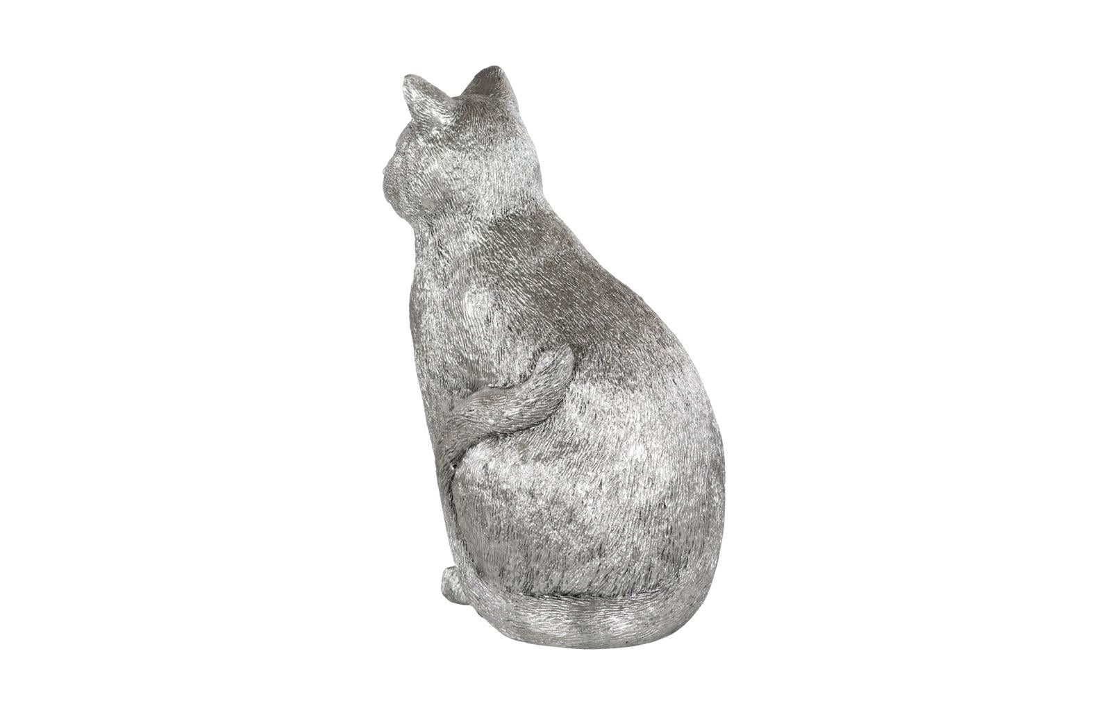 Phillips Collection Home Decor Phillips Collection Cat Sitting Sculpture, Silver Leaf