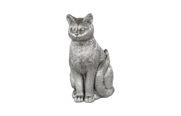 Phillips Collection Home Decor Phillips Collection Cat Sitting Sculpture, Silver Leaf