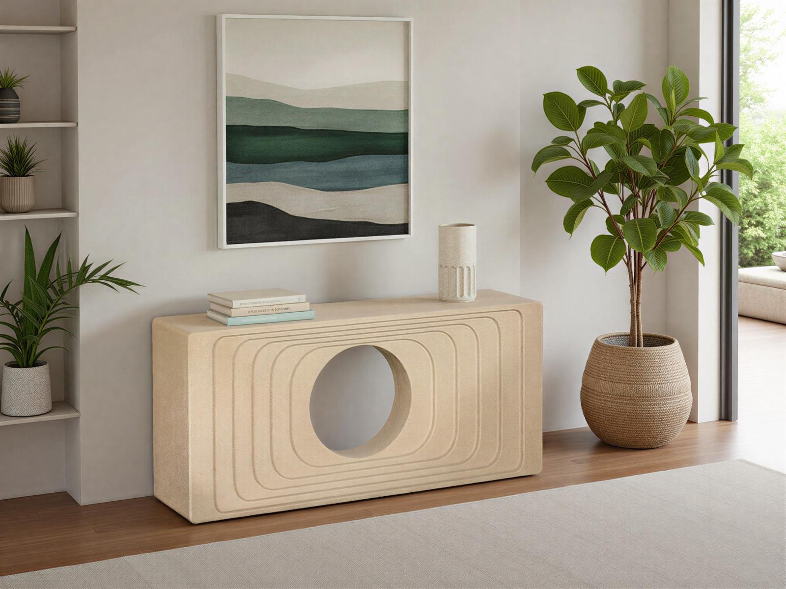 Phillips Collection Home Decor Phillips Collection Centered Console Table, Sand Dune