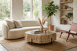 Phillips Collection Home Decor Phillips Collection Chaka Petrified Coffee Table, Cream, With Black Legs