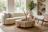 Phillips Collection Home Decor Phillips Collection Chaka Petrified Coffee Table, Cream, With Black Legs