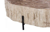 Phillips Collection Home Decor Phillips Collection Chaka Petrified Coffee Table, Cream, With Black Legs