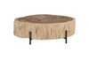 Phillips Collection Home Decor Phillips Collection Chaka Petrified Coffee Table, Cream, With Black Legs