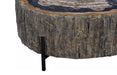 Phillips Collection Home Decor Phillips Collection Chaka Petrified Coffee Table, Mixed, With Black Legs