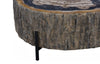 Phillips Collection Home Decor Phillips Collection Chaka Petrified Coffee Table, Mixed, With Black Legs