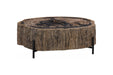 Phillips Collection Home Decor Phillips Collection Chaka Petrified Coffee Table, Mixed, With Black Legs