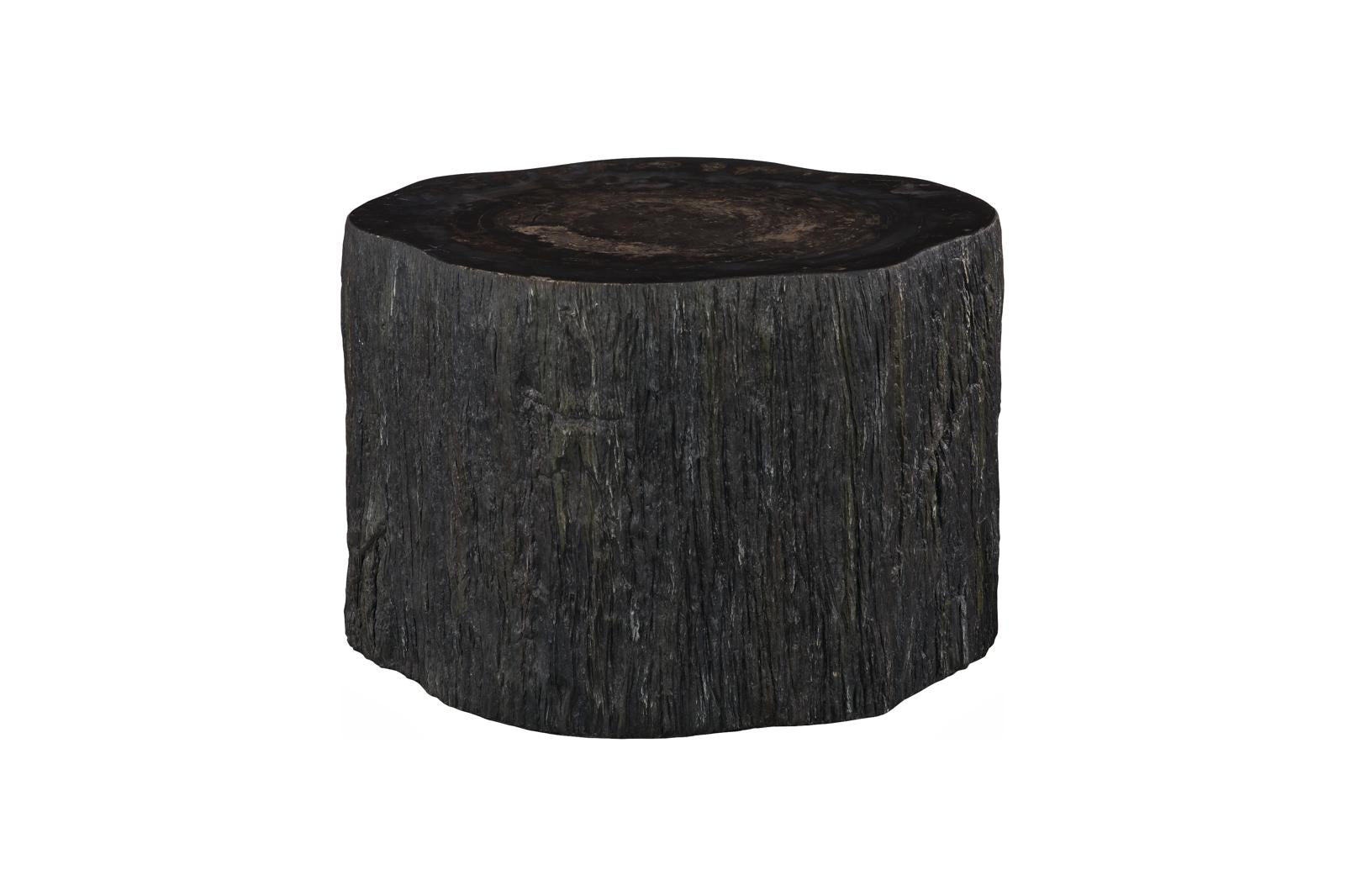 Phillips Collection Home Decor Phillips Collection Chaka Petrified Coffee Table, Rough, Black, Large