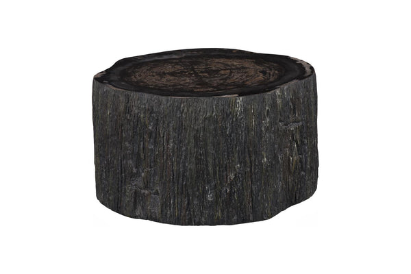 Phillips Collection Home Decor Phillips Collection Chaka Petrified Coffee Table, Rough, Black, Small