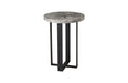 Phillips Collection Home Oversized LTL - Rate to be Quoted Phillips Collection Chuleta Bar Table on Black Metal Base, Chamcha Wood, Gray Stone