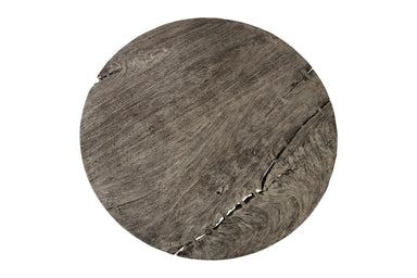 Phillips Collection Home Decor Phillips Collection Chuleta Round Dining Table on Stainless Steel Base, Gray Stone
