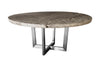 Phillips Collection Home Decor Phillips Collection Chuleta Round Dining Table on Stainless Steel Base, Gray Stone