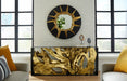 Phillips Collection Home Oversized LTL - Rate to be Quoted Phillips Collection Circular Cracked Mirror, Black & Gold