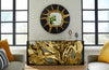 Phillips Collection Home Oversized LTL - Rate to be Quoted Phillips Collection Circular Cracked Mirror, Black & Gold