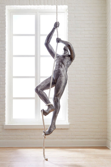Phillips Collection Home Oversized LTL - Rate to be Quoted Phillips Collection Climbing Sculpture w/Rope, Black/Silver, Aluminum