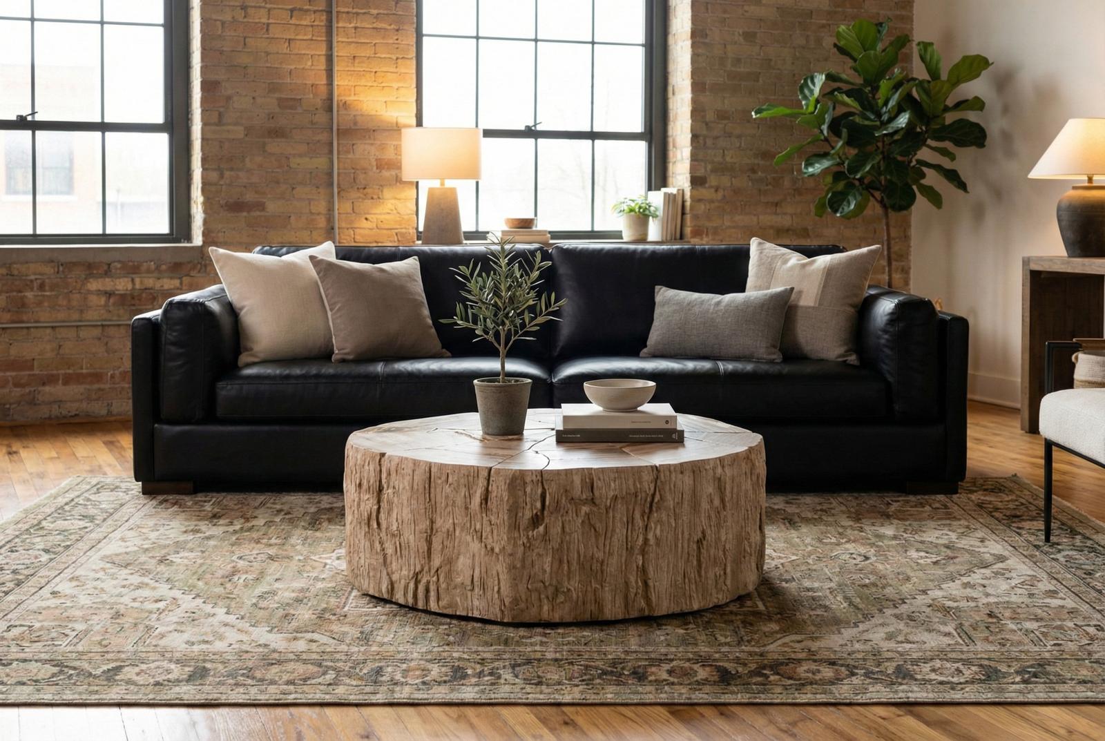 Phillips Collection Home Decor Phillips Collection Converge Petrified Coffee Table, Rough, Cream