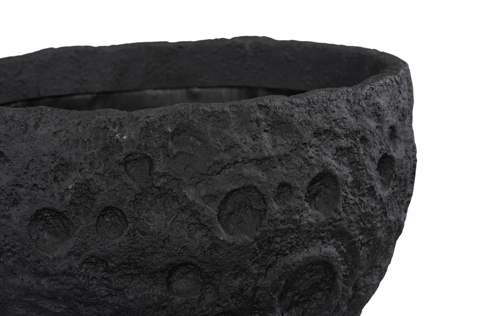 Phillips Collection Home Decor Phillips Collection Crater Planter, Black Stone