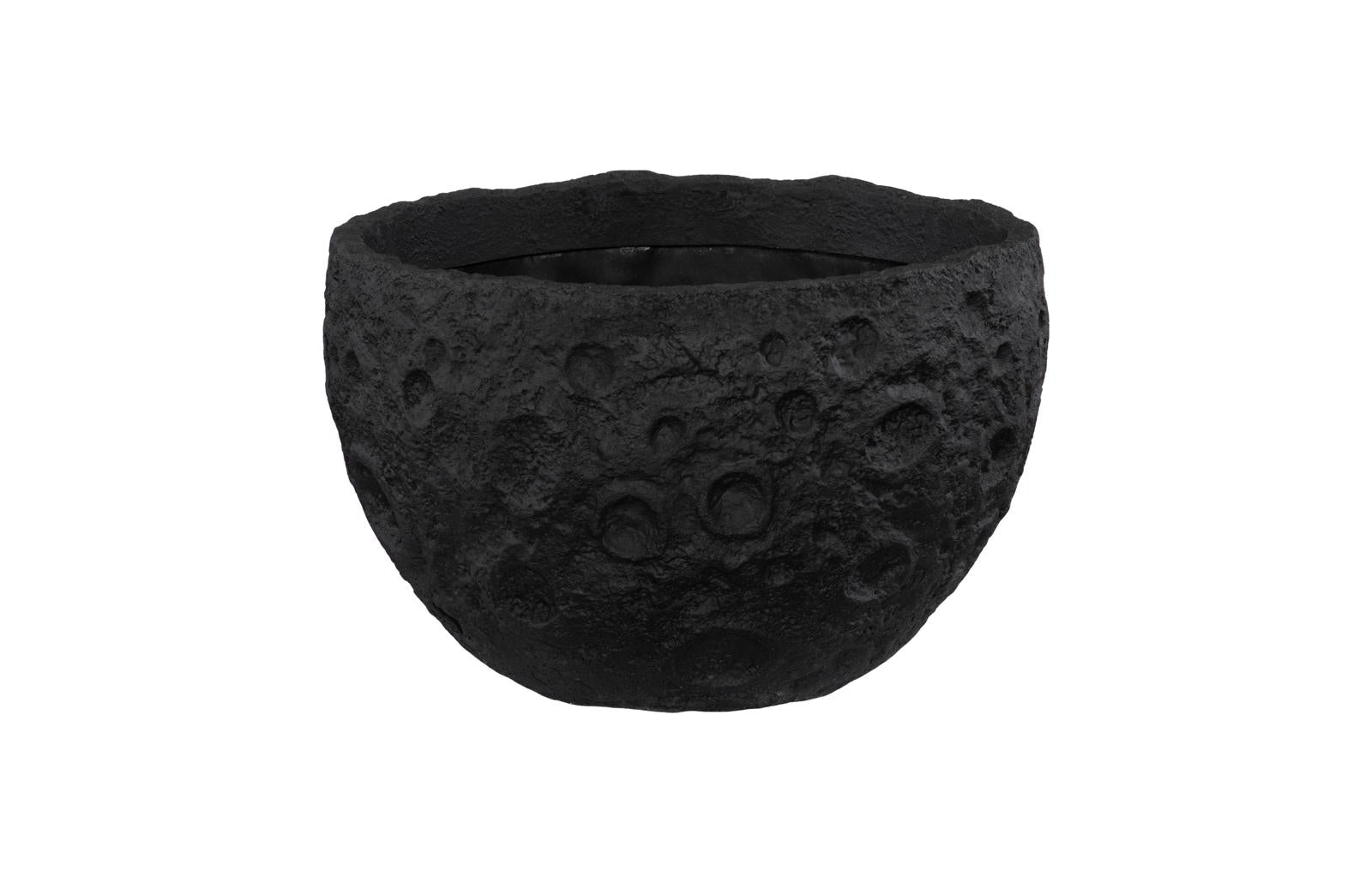 Phillips Collection Home Decor Phillips Collection Crater Planter, Black Stone