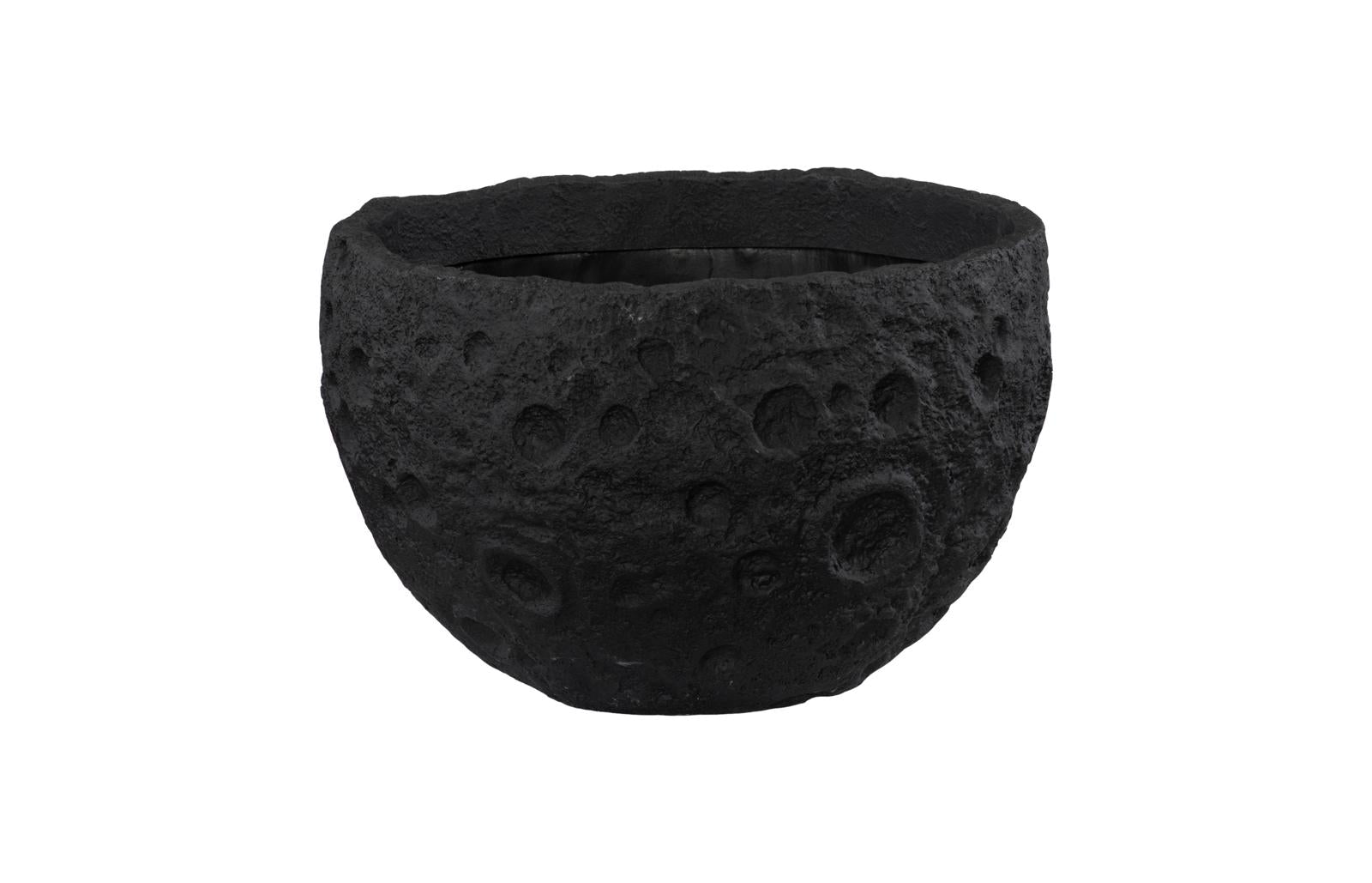 Phillips Collection Home Decor Phillips Collection Crater Planter, Black Stone