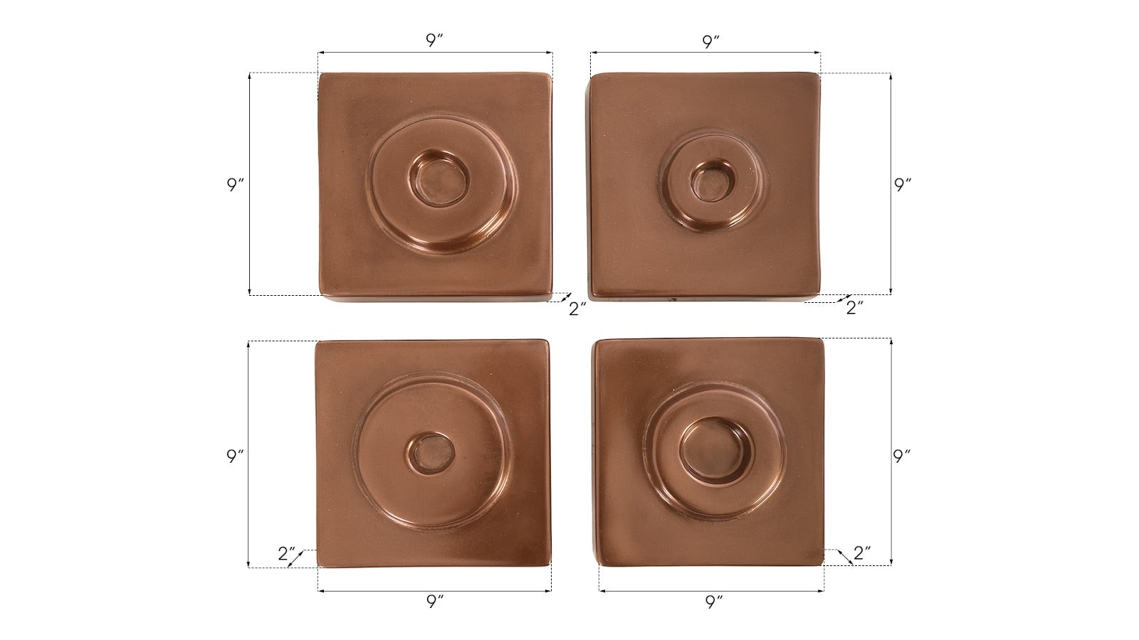 Phillips Collection Home Phillips Collection Cuadritos Wall Tiles, Set of 4, Polished Copper