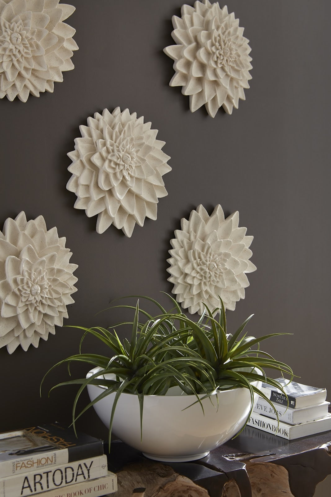 Phillips Collection Home Phillips Collection Dahlia Flower Wall Art, White Stone