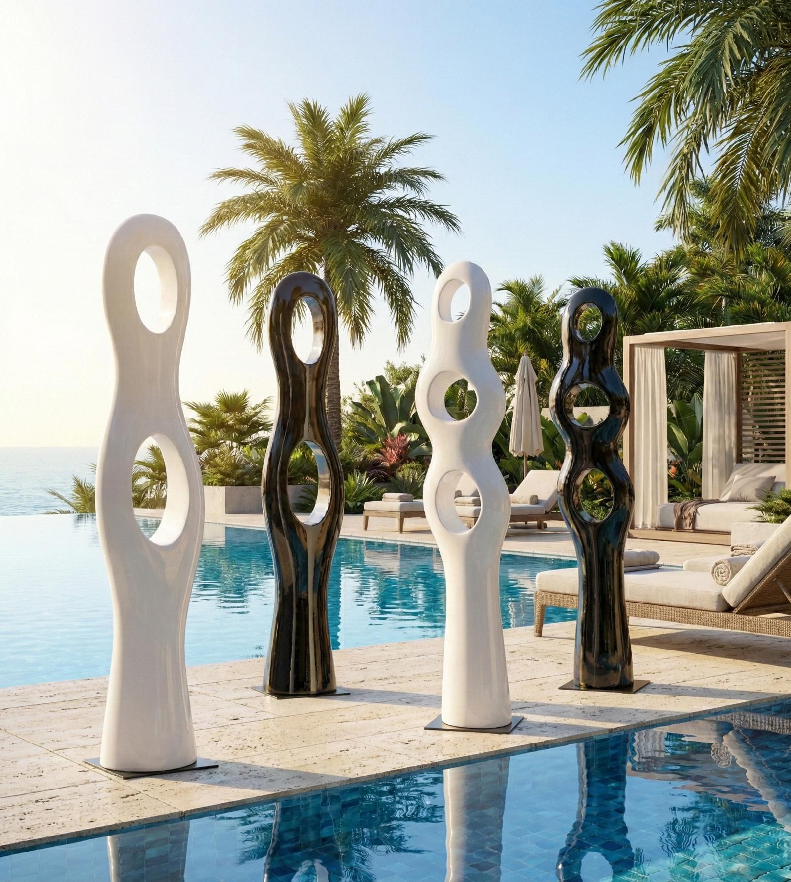 Phillips Collection Home Decor Phillips Collection Double Circle Sculpture, Gel Coat White