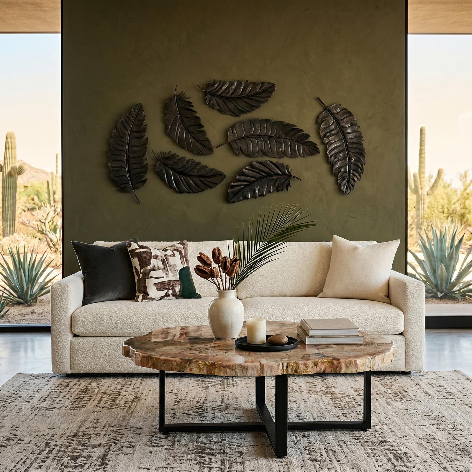 Phillips Collection Home Decor Phillips Collection Feather Wall Decor, Black, Metal, SM