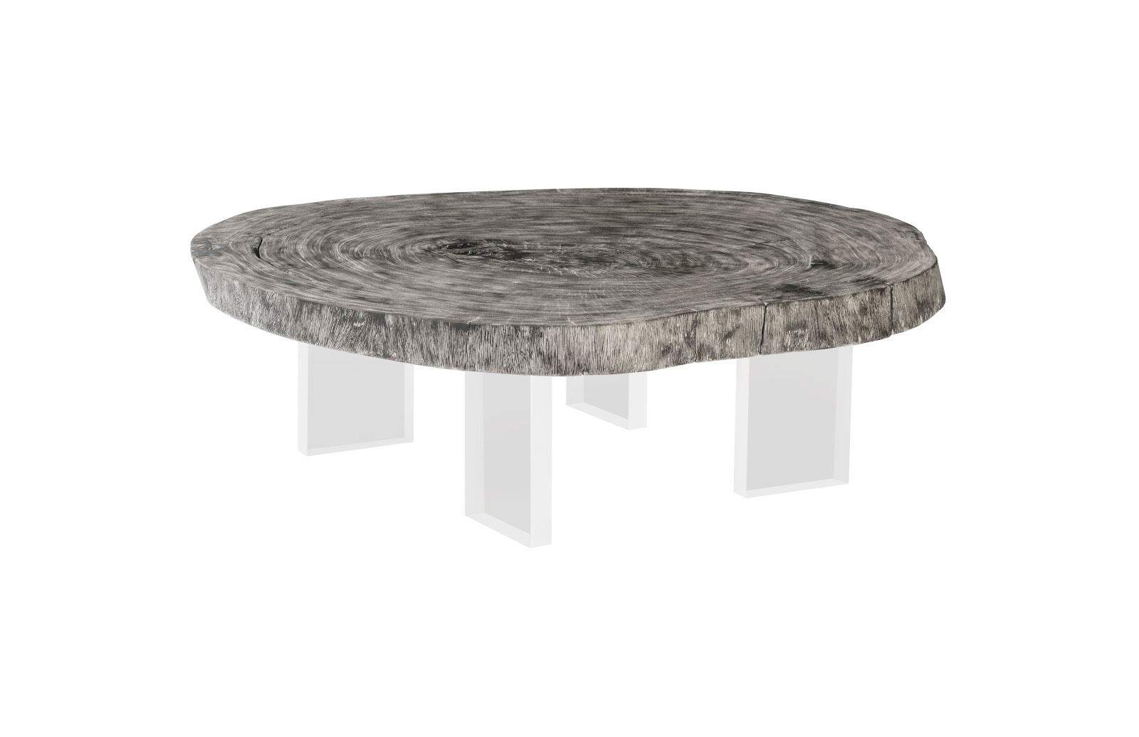 Phillips Collection Home Decor Phillips Collection Floating Coffee Table on Acrylic Legs, Gray Stone, Size Varies