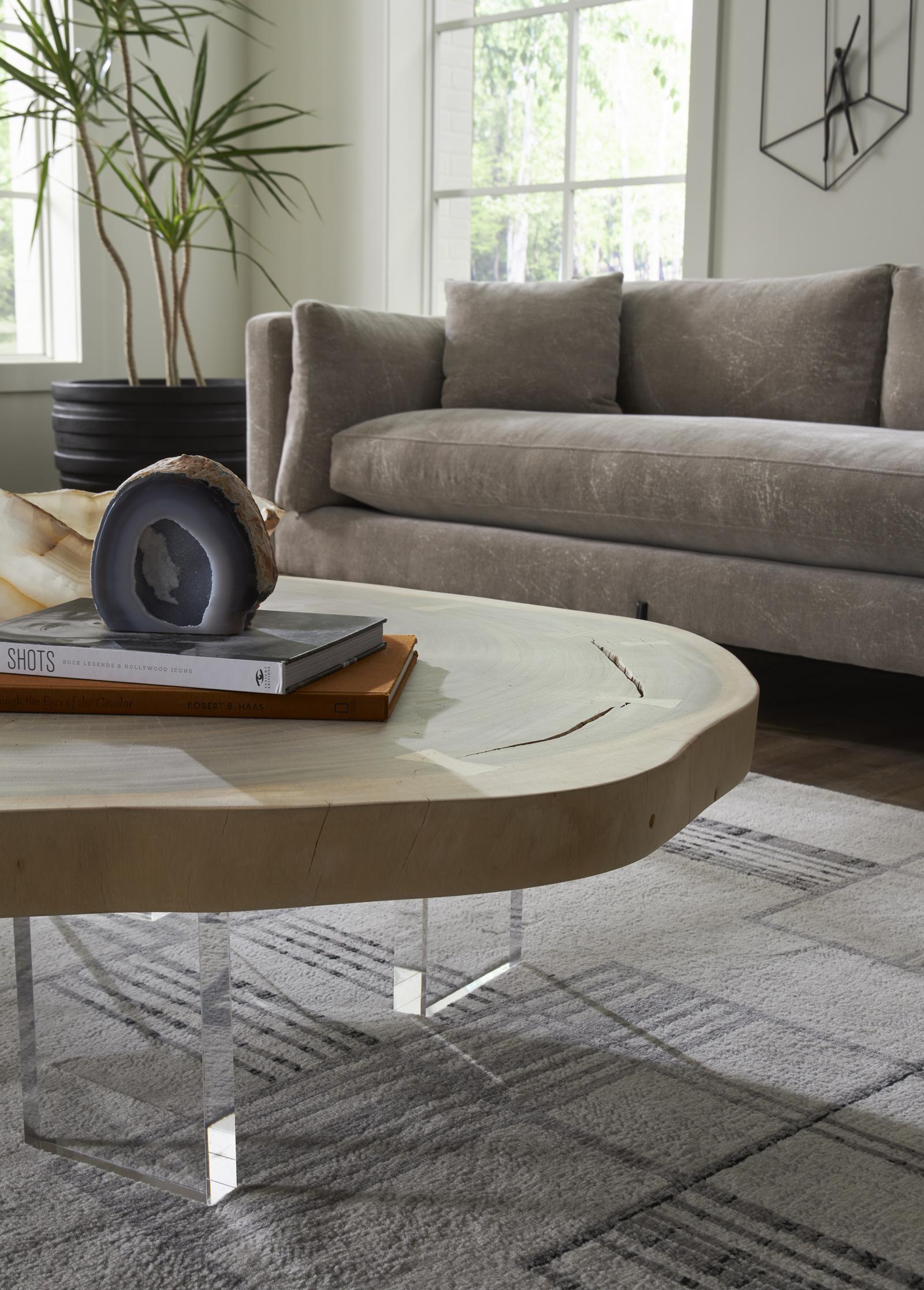Phillips Collection Home Decor Phillips Collection Floating Coffee Table with Acrylic Legs, Bleached , Size Varies
