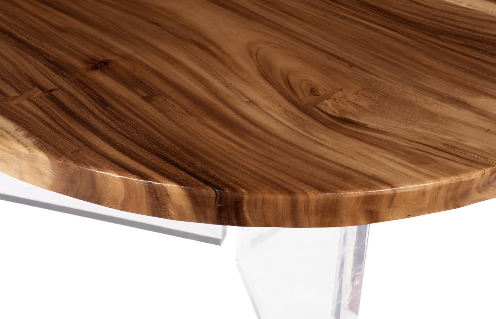 Phillips Collection Home Decor Phillips Collection Floating Round Dining Table With Acrylic Legs, Natural Large