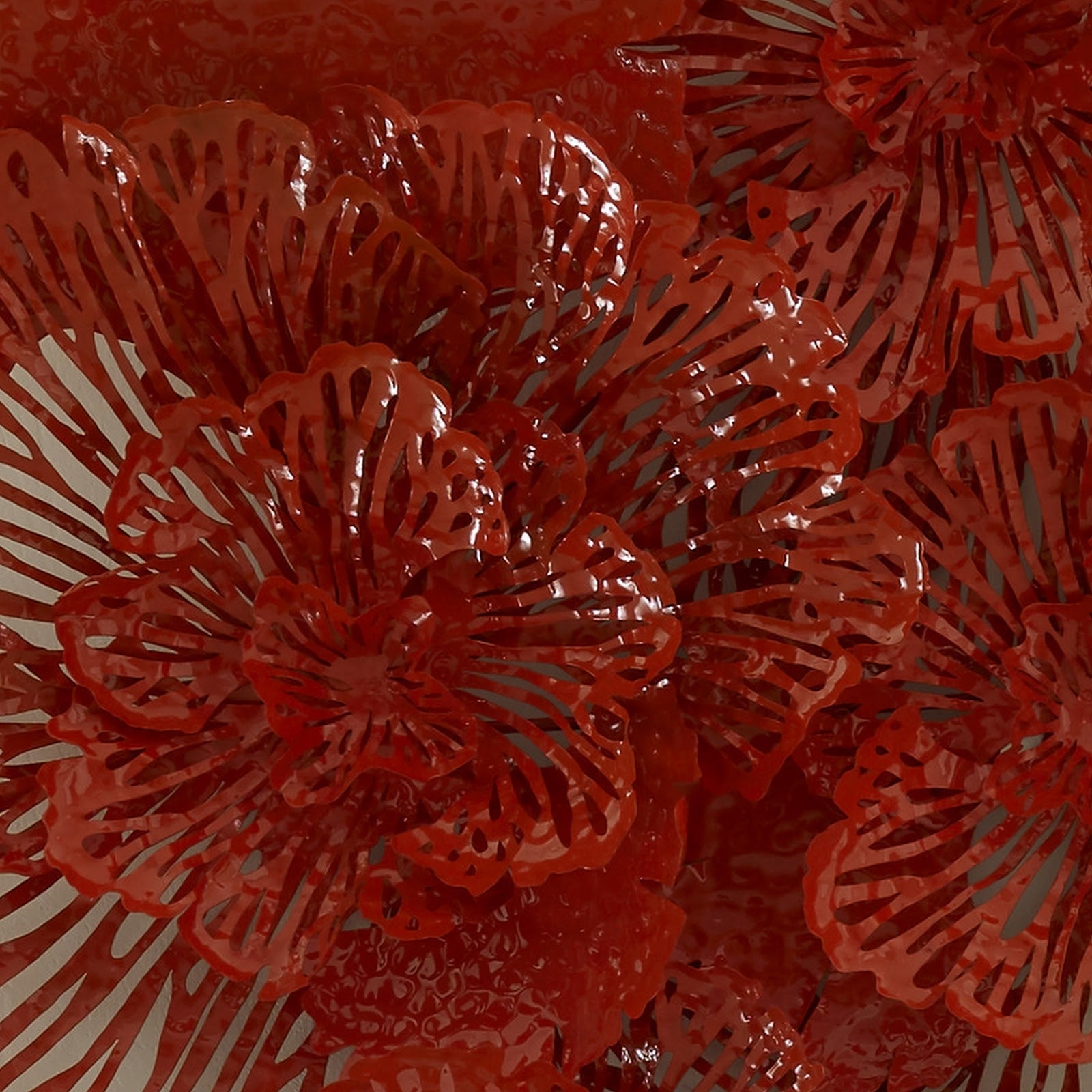 Phillips Collection Home Phillips Collection Flower Wall Art, Medium, Coral, Metal
