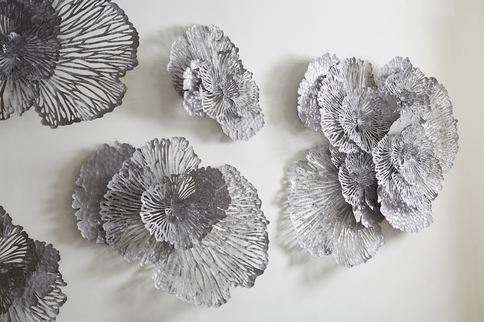 Phillips Collection Home Phillips Collection Flower Wall Art, Medium, Gray, Metal