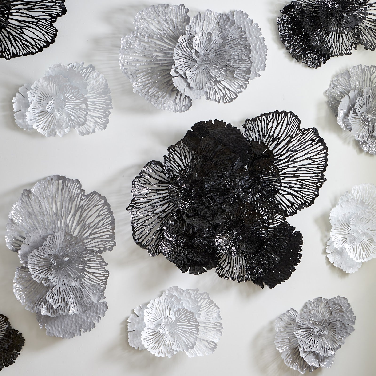 Phillips Collection Home Phillips Collection Flower Wall Art, Medium, Gray, Metal