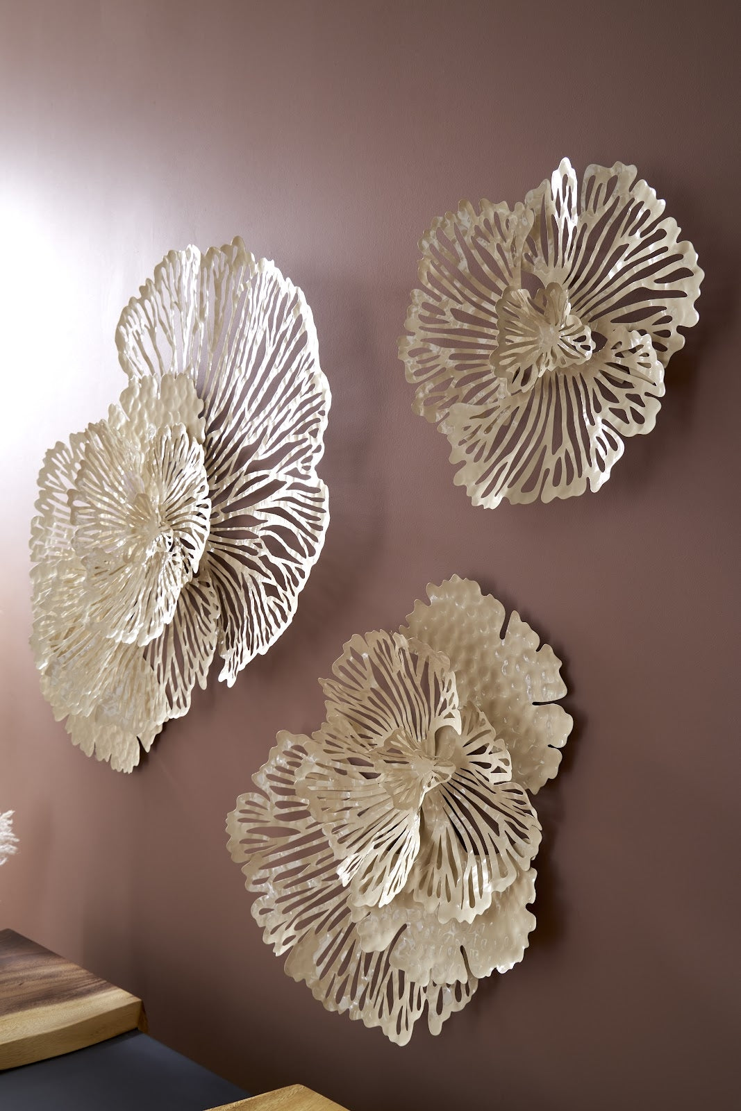 Phillips Collection Home Phillips Collection Flower Wall Art, Small, Ivory, Metal