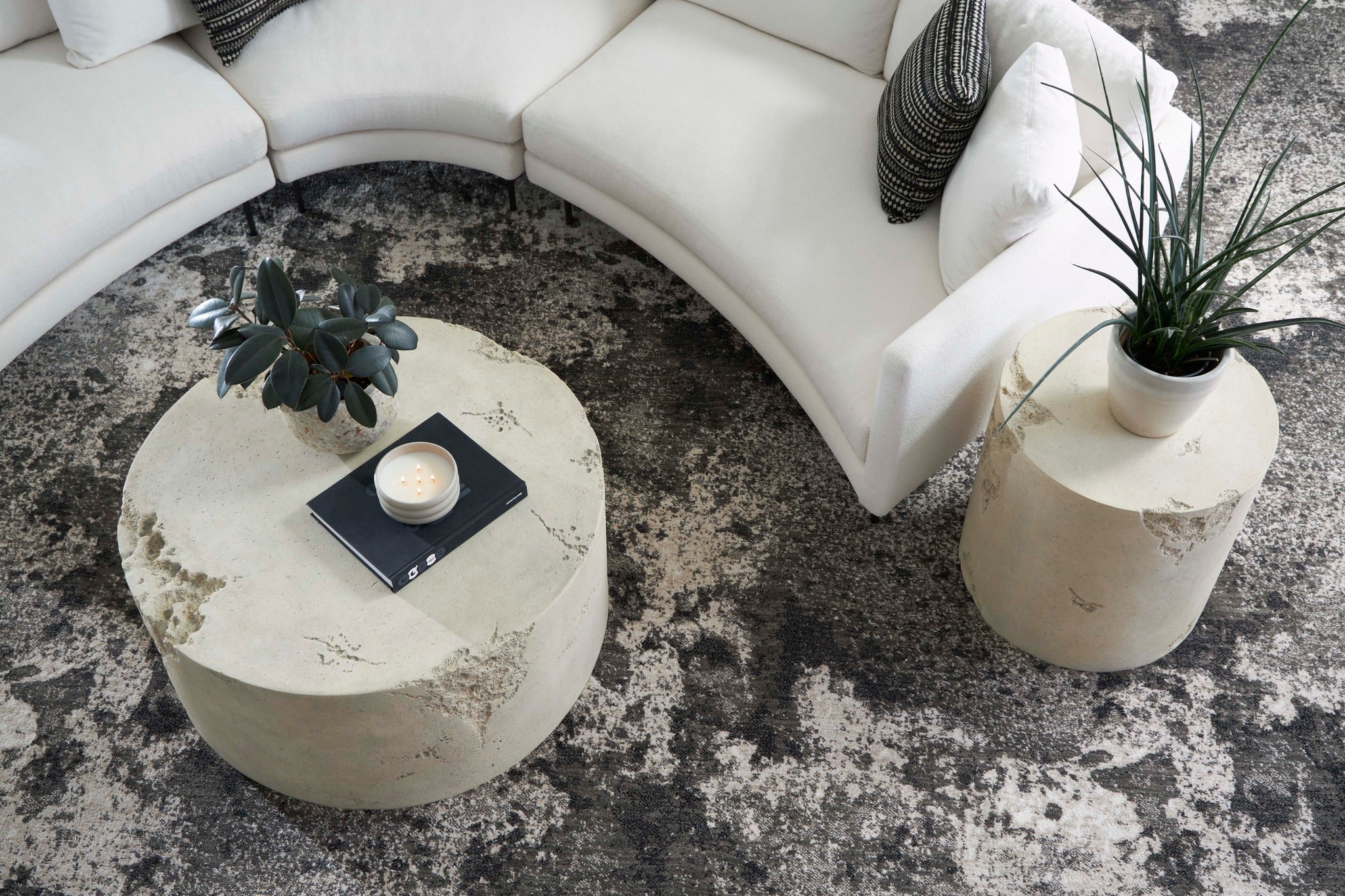 Phillips Collection Home Oversized LTL - Rate to be Quoted Phillips Collection Formation Coffee Table, Roman Stone