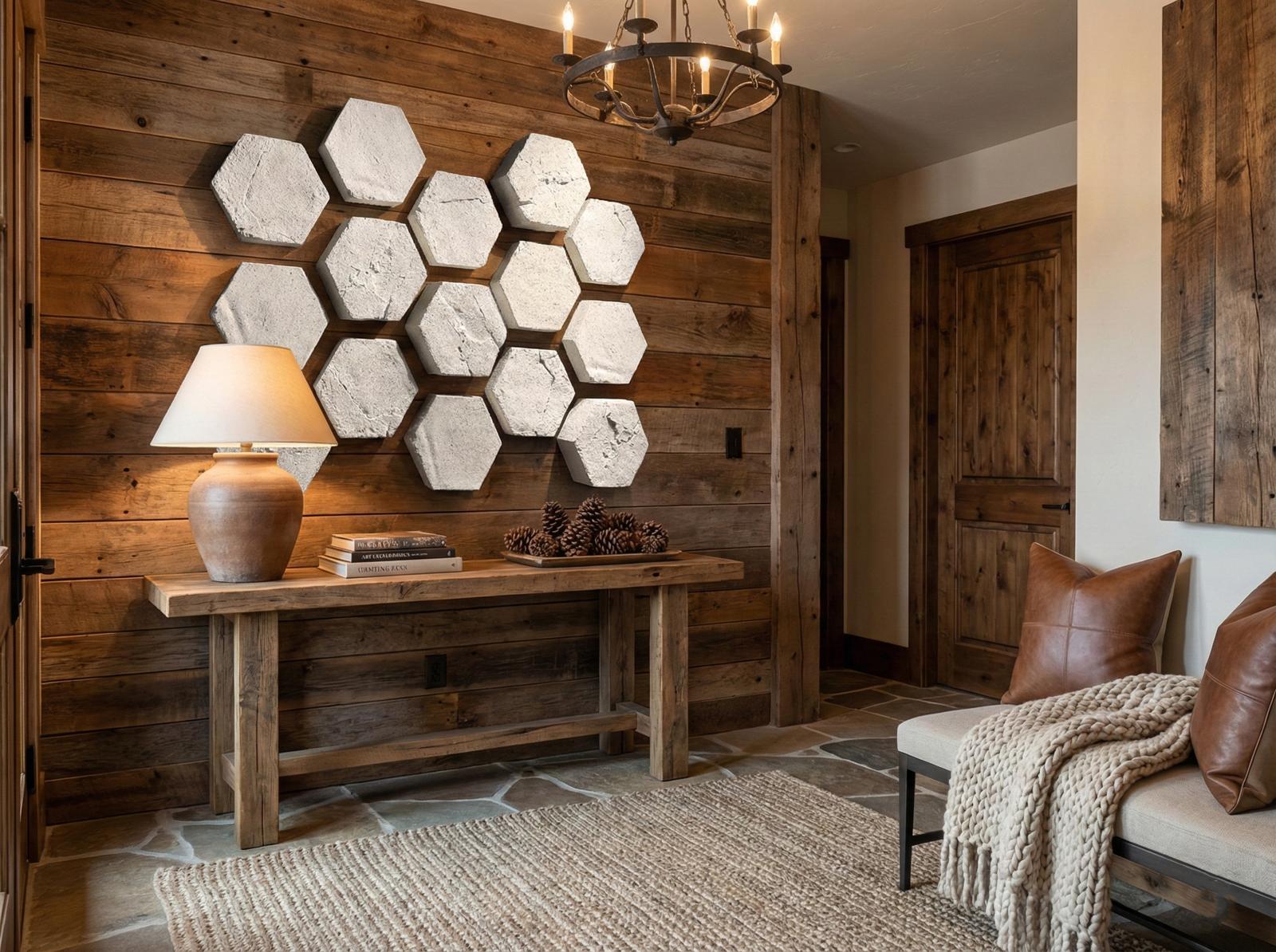 Phillips Collection Home Decor Phillips Collection Hexagon Wall Tiles, Set of 3, Roman Stone