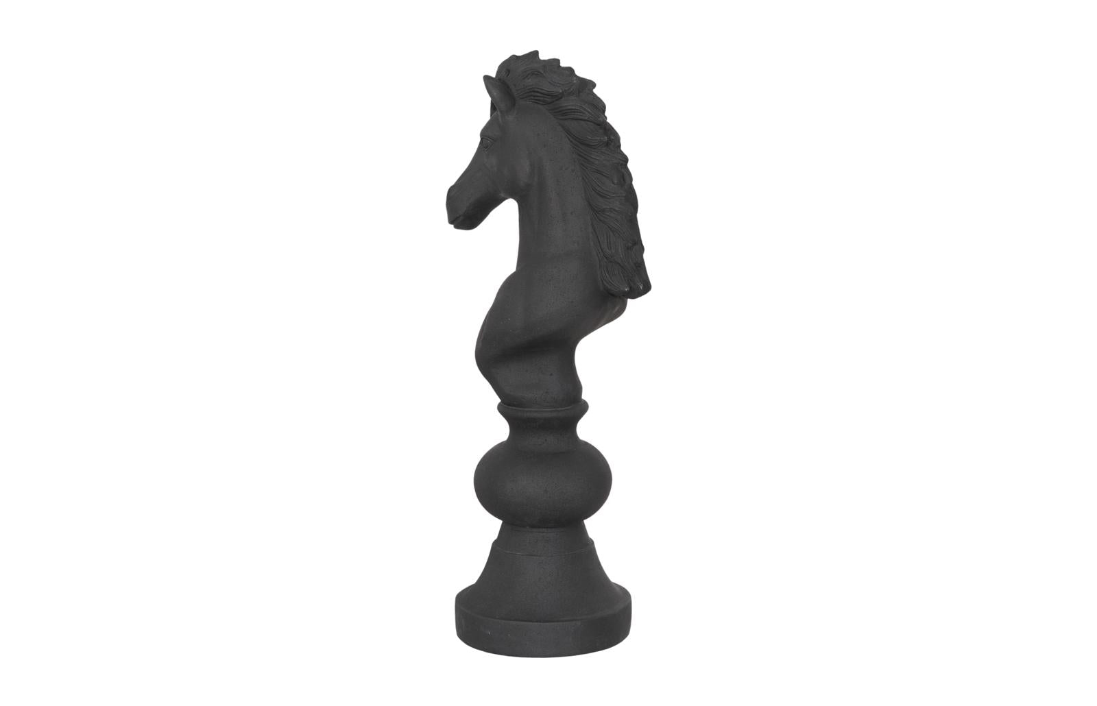Phillips Collection Home Decor Phillips Collection Knight Chess Sculpture, Cast Stone Black, Small