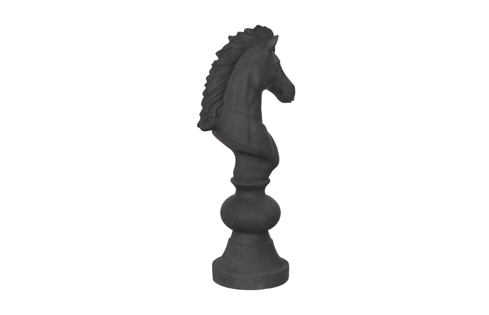 Phillips Collection Home Decor Phillips Collection Knight Chess Sculpture, Cast Stone Black, Small