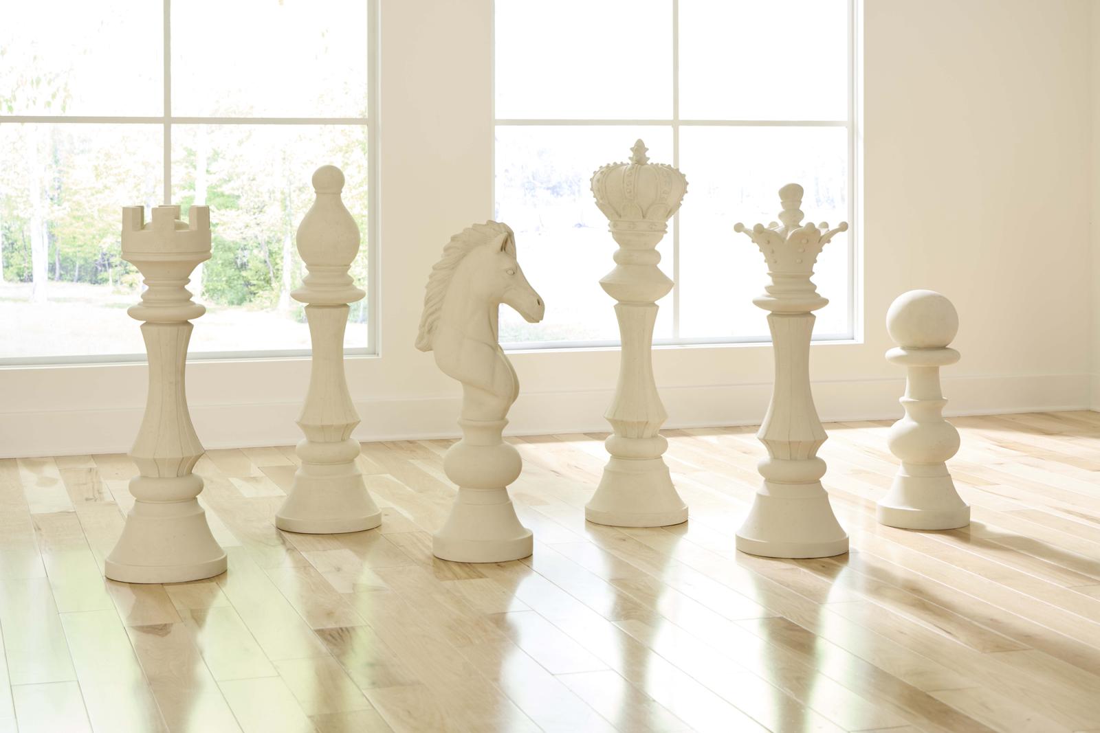 Phillips Collection Home Decor Phillips Collection Knight Chess Sculpture, Cast Stone White, Small