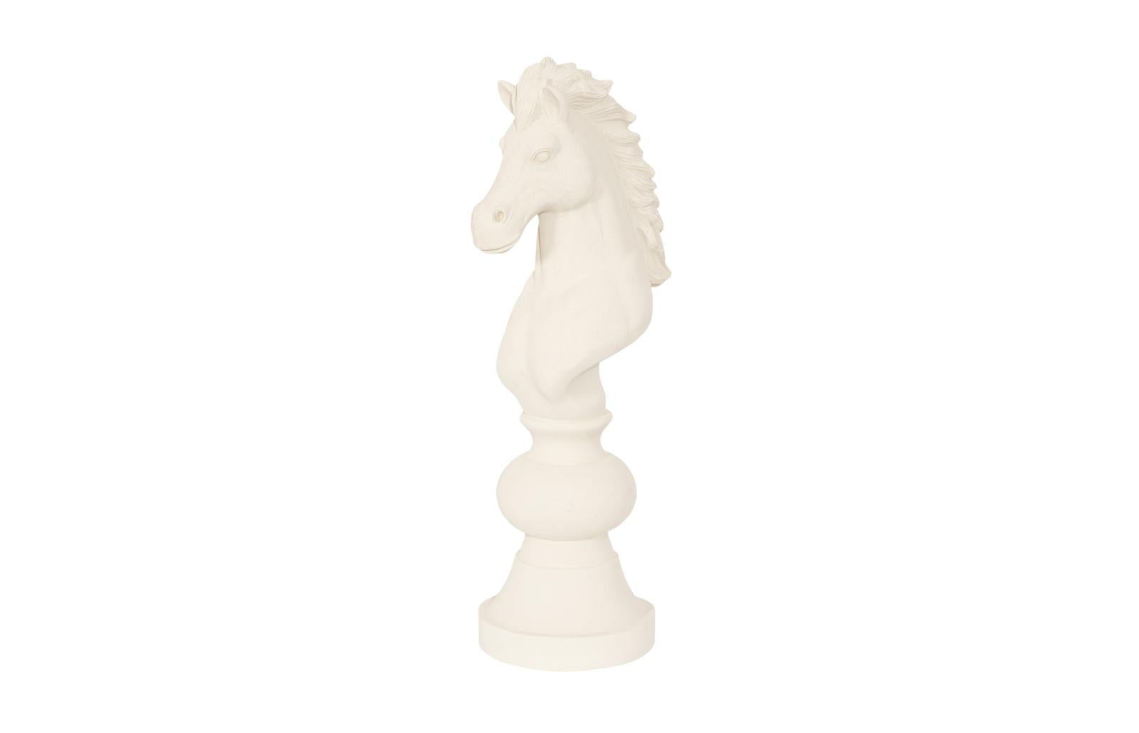 Phillips Collection Home Decor Phillips Collection Knight Chess Sculpture, Cast Stone White, Small
