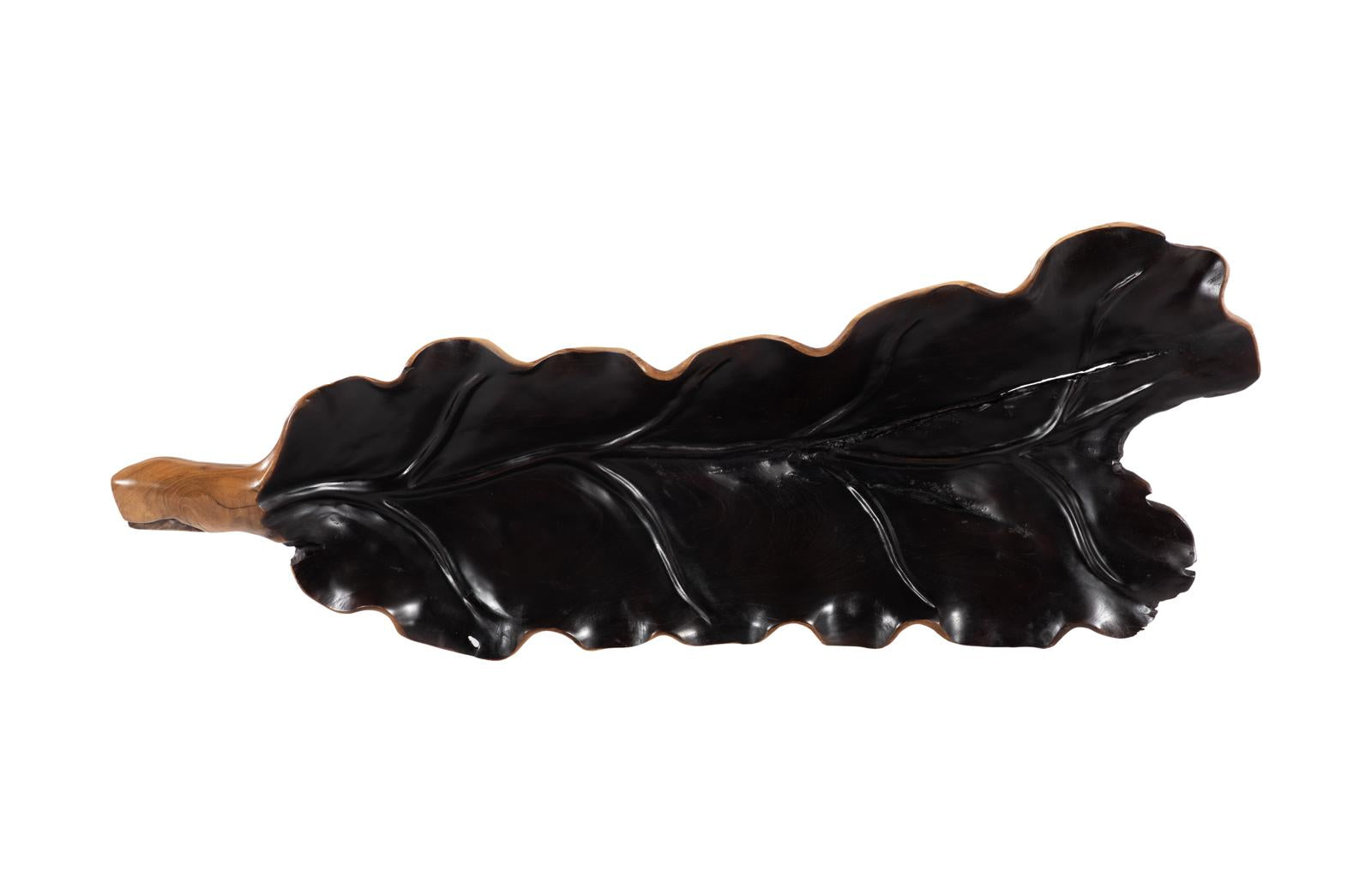Phillips Collection Home Decor Phillips Collection Leaf Bowl, Teak Wood, Natural & Black, Finish