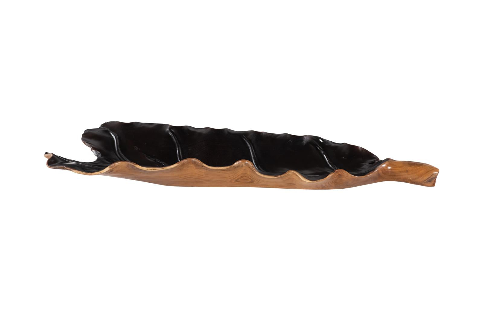 Phillips Collection Home Decor Phillips Collection Leaf Bowl, Teak Wood, Natural & Black, Finish