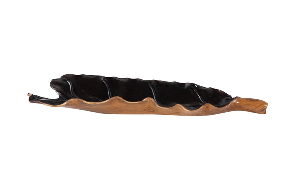 Phillips Collection Home Decor Phillips Collection Leaf Bowl, Teak Wood, Natural & Black, Finish