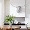 Phillips Collection Home Phillips Collection Longhorn Bull Wall Art, Resin, Silver Leaf