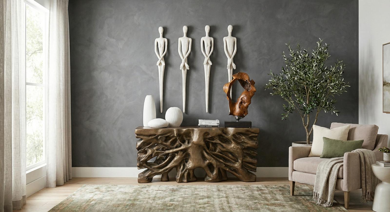 Phillips Collection Home Decor Phillips Collection Lottie Wall Sculpture, Roman Stone