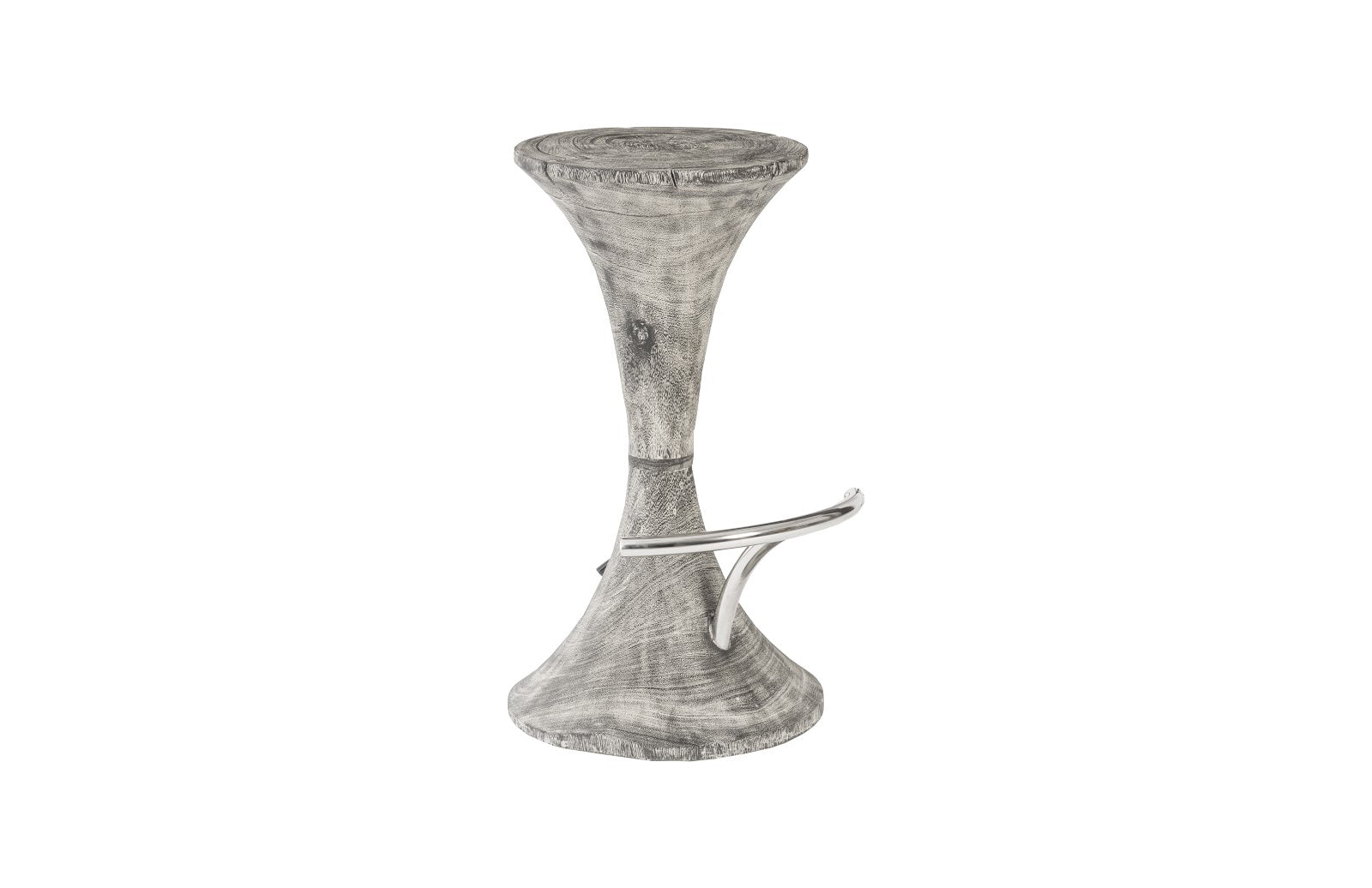 Phillips Collection Home Phillips Collection Marley Bar Stool, Gray Stone Finish, Stainless Steel Foot Rest