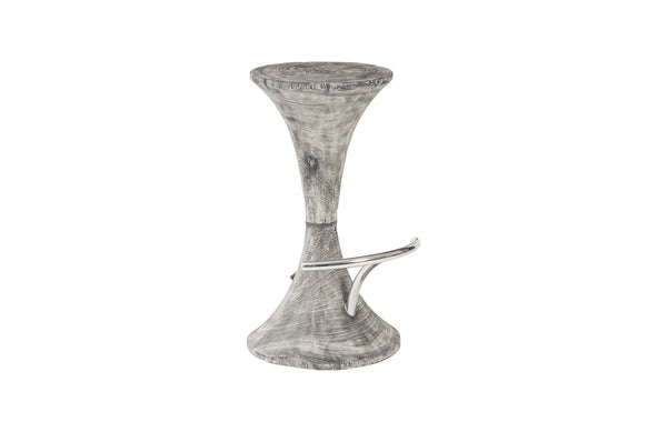 Phillips Collection Home Phillips Collection Marley Bar Stool, Gray Stone Finish, Stainless Steel Foot Rest