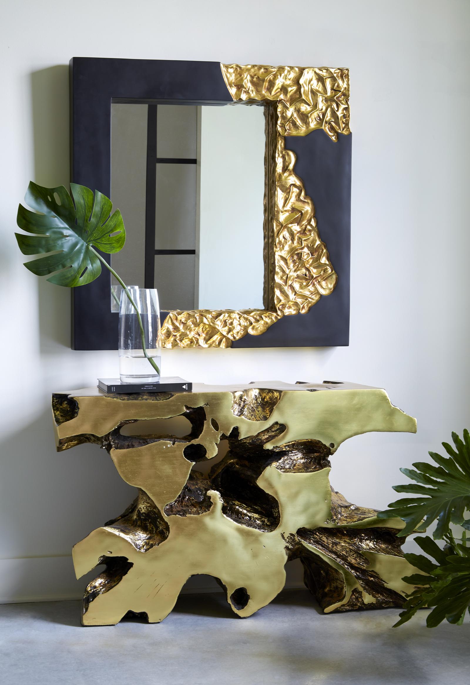 Phillips Collection Home Decor Phillips Collection Mercury Mirror, Square, Black, Gold Leaf