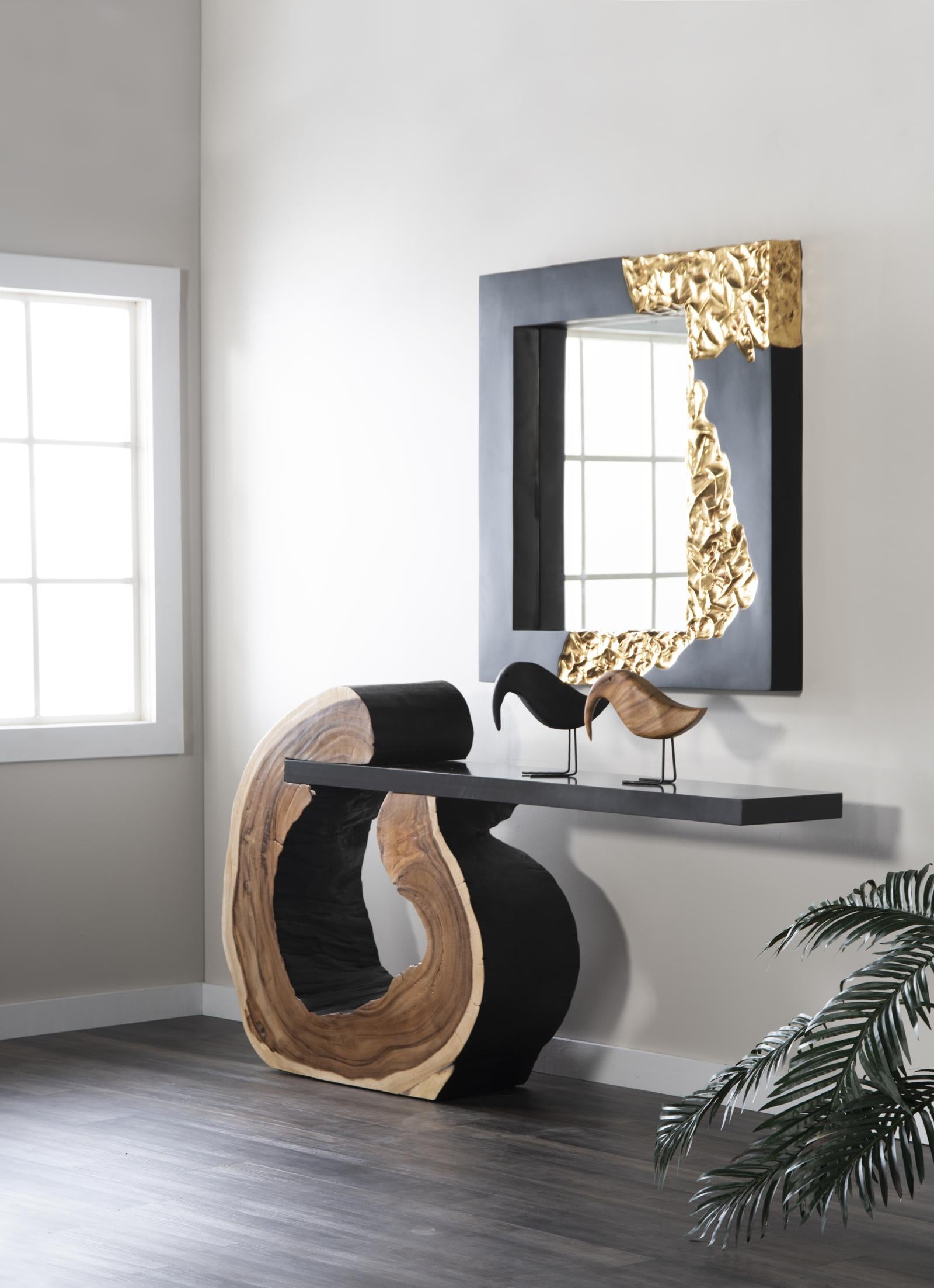 Phillips Collection Home Decor Phillips Collection Mercury Mirror, Square, Black, Gold Leaf