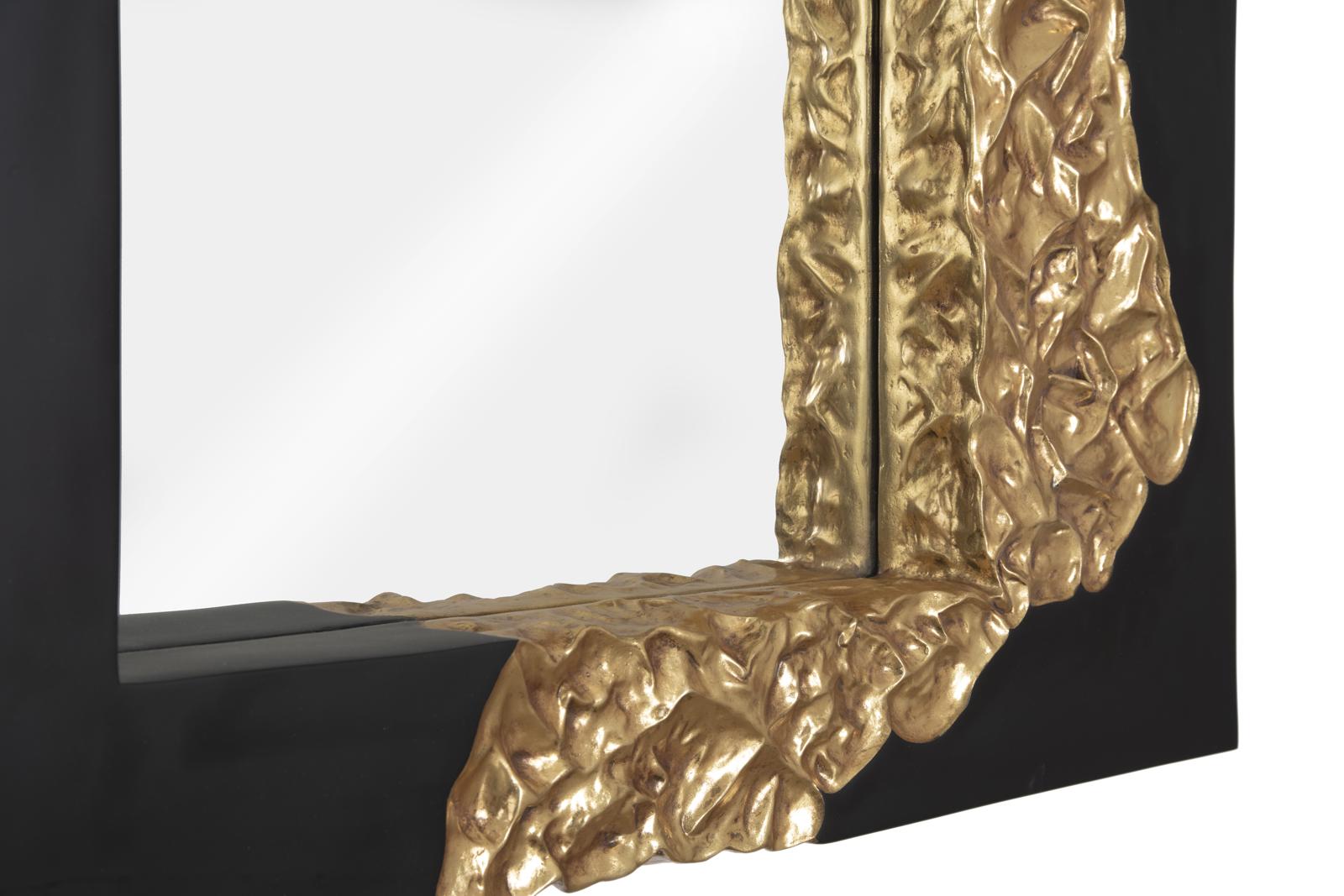 Phillips Collection Home Decor Phillips Collection Mercury Mirror, Square, Black, Gold Leaf